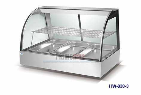 HW-838-3弯曲的玻璃温暖的陈列室(3平底锅)